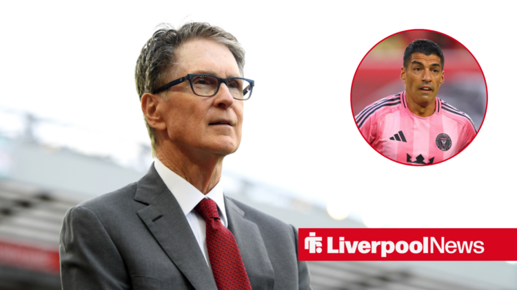 Liverpool owner John Henry and Luis Suarez in inlet.