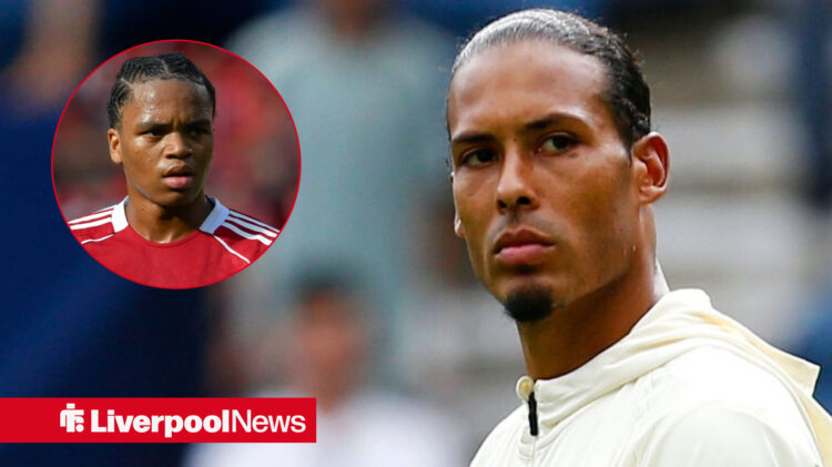 An image of Virgil van Dijk with Rio Ngumoha in a circular inset