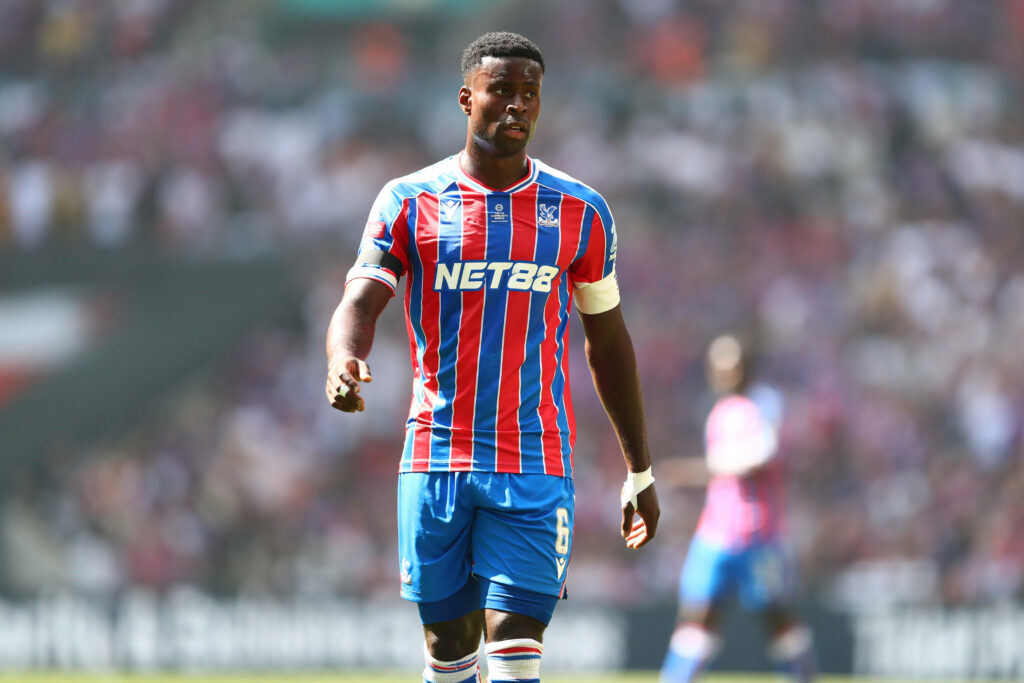 Marc Guehi playing for Crystal Palace v Liverpool