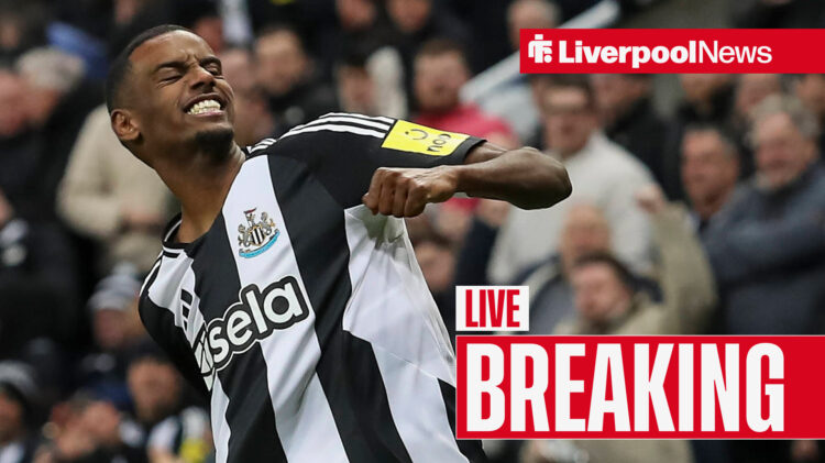 Liverpool target Alexander Isak celebrates scoring for Newcastle