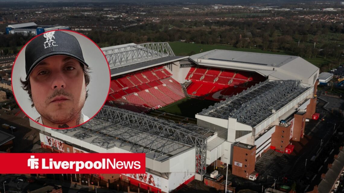 Liverpool stadium Anfield with My Chemical Romance guitarist Frank Iero