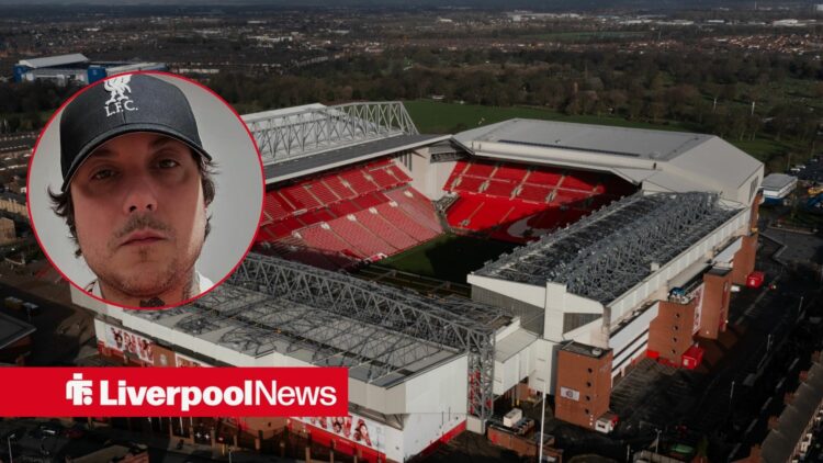 Liverpool stadium Anfield with My Chemical Romance guitarist Frank Iero