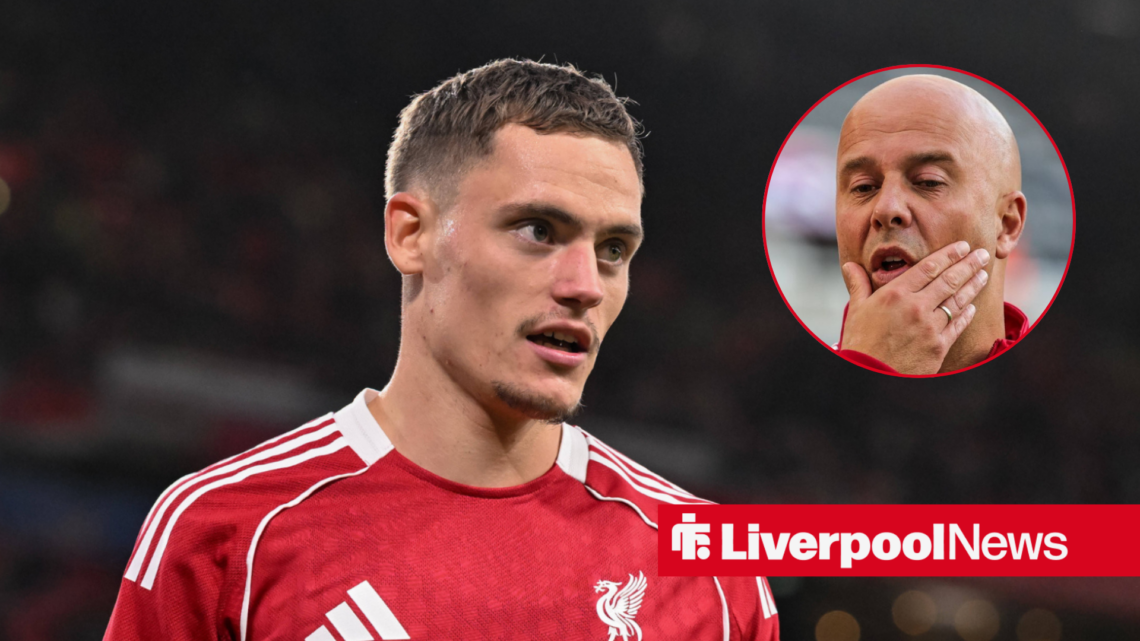 Liverpool midfielder Florian Wirtz with Arne Slot inset