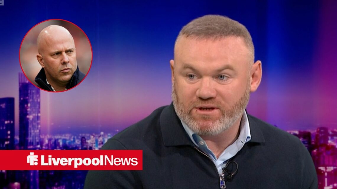 Wayne Rooney alongside a circle inset of Arne Slot.