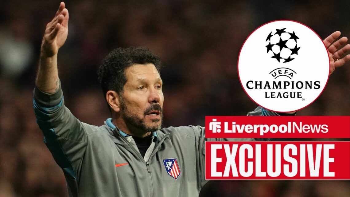 Diego Simeone Exclusive with the Champions League badge inset.