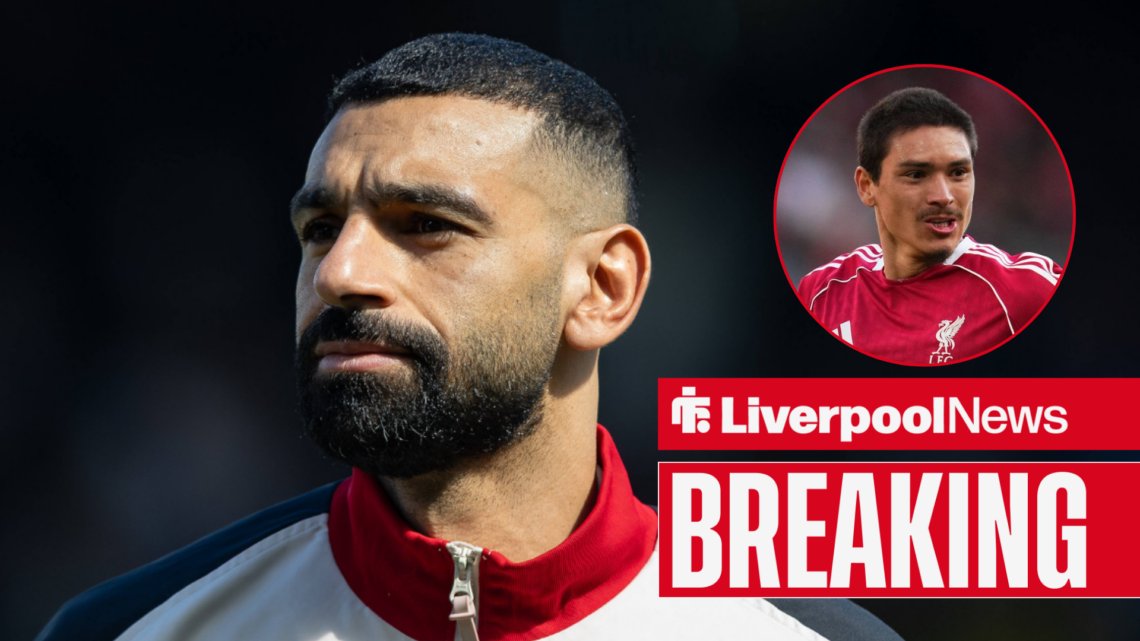 Liverpool winger Mohamed Salah, with Darwin Nunez insert