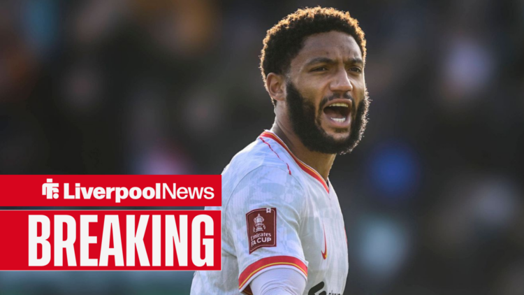 Liverpool defender Joe Gomez shouting