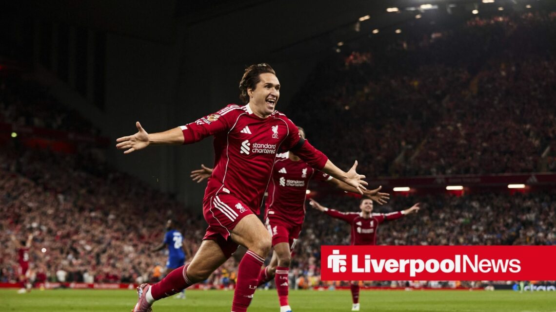 Federico Chiesa celebrates for Liverpool