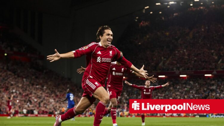 Federico Chiesa celebrates for Liverpool