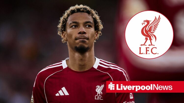 Hugo Ekitike with Liverpool badge inset
