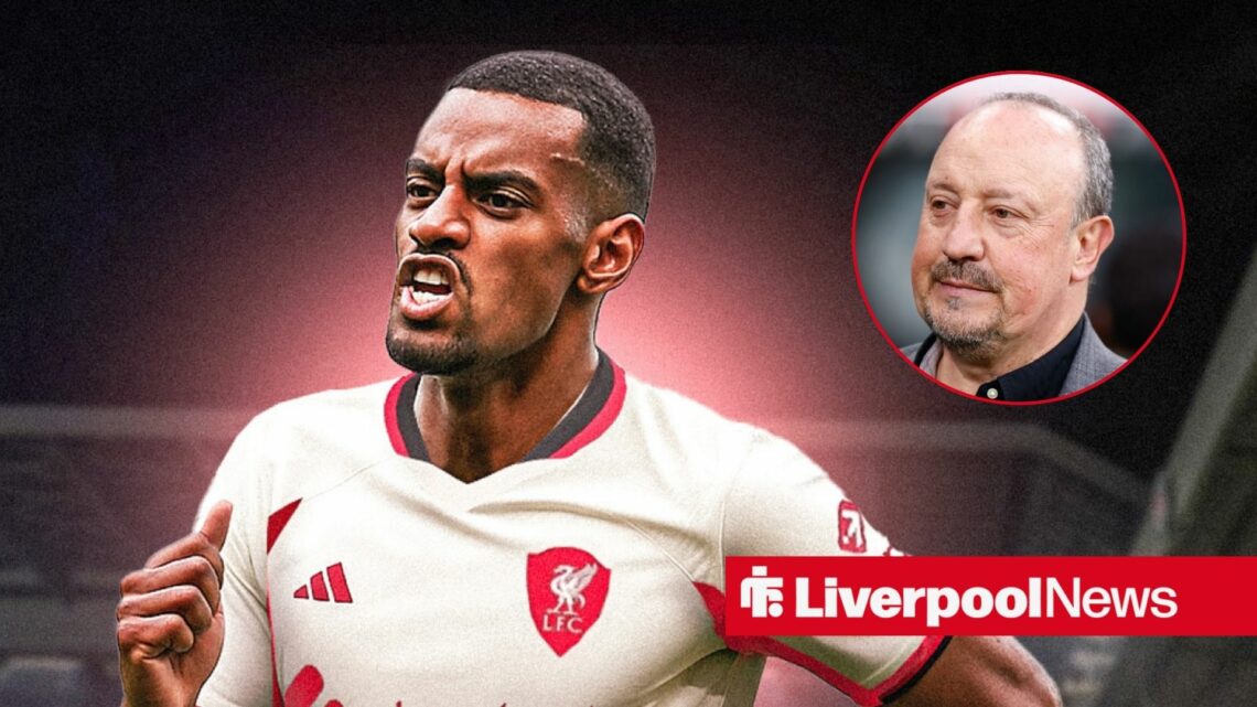 Alexander Isak with Rafa Benitez inset.