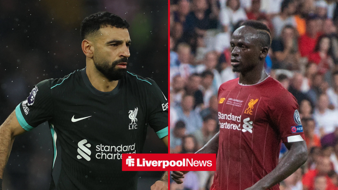 Liverpool winger Mohamed Salah with Al Nassr winger Sadio Mane