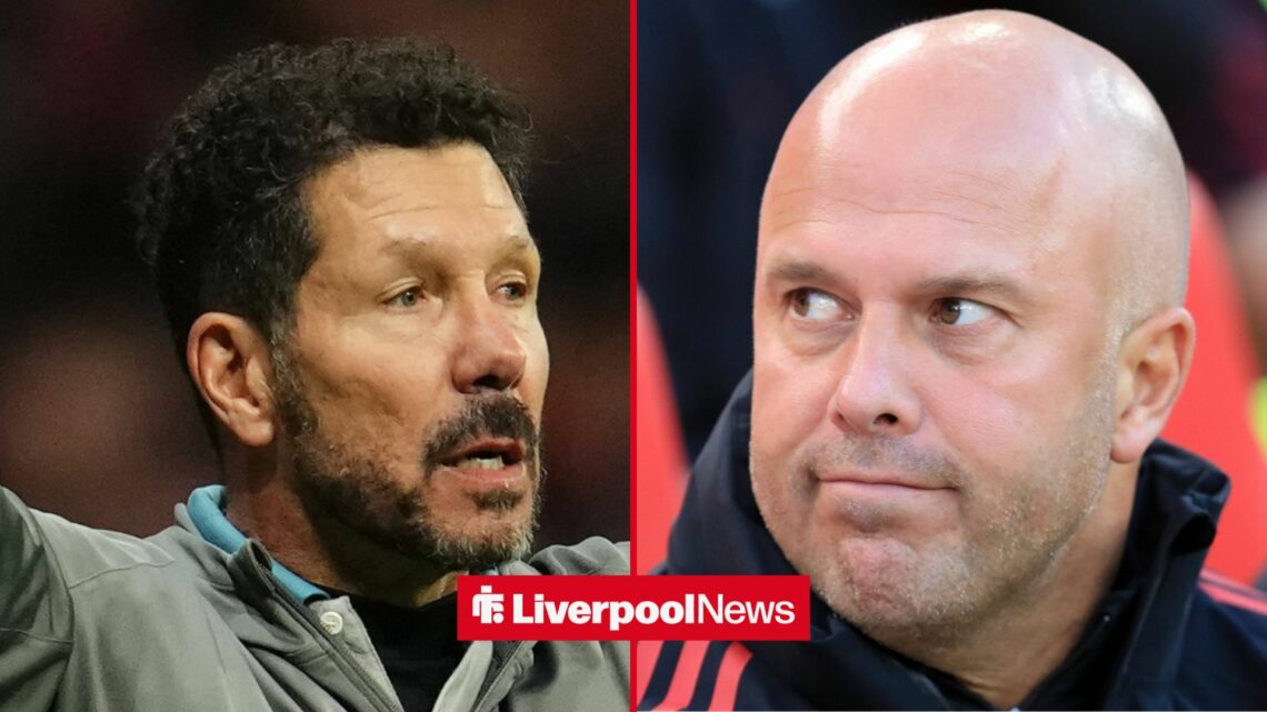 Diego Simeone and Arne Slot in a side-by-side image