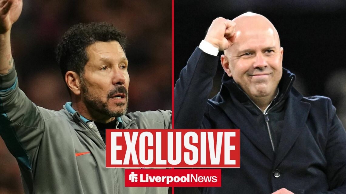 Diego Simeone alongside Arne Slot with an exclusive banner.
