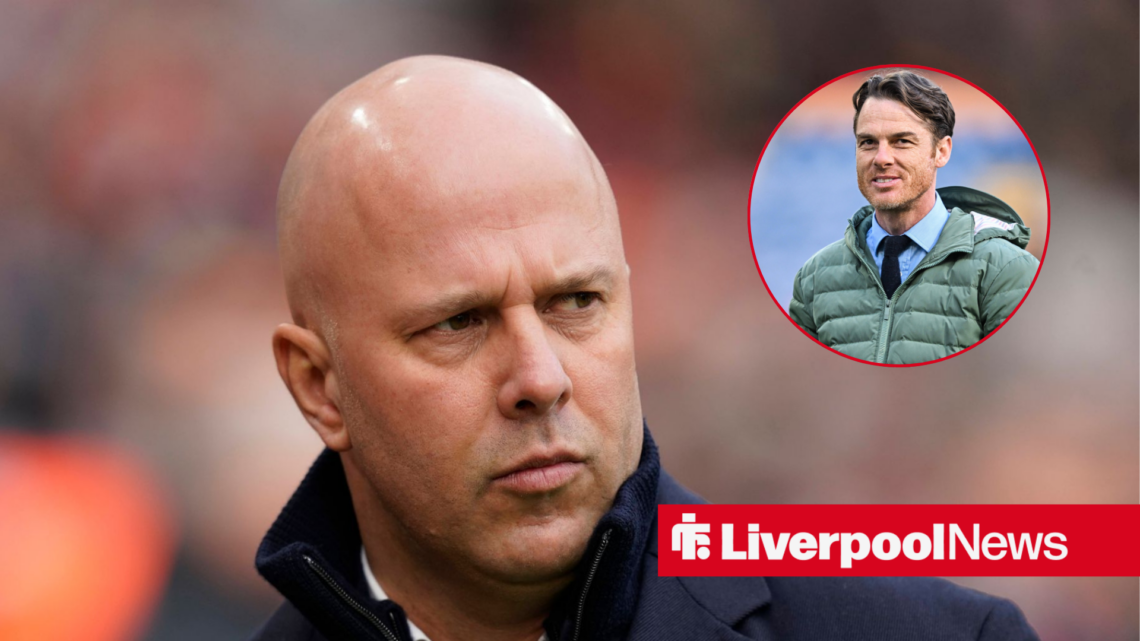 Liverpool manager Arne Slot, Scott Parker in inset.