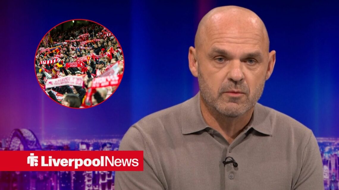 Danny Murphy with Liverpool fans in left circular inset