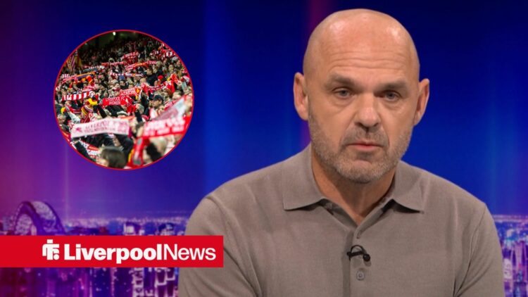 Danny Murphy with Liverpool fans in left circular inset