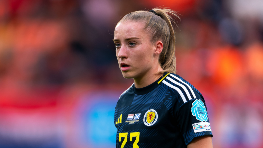 Liverpool star Kirsty Maclean in action for Scotland.