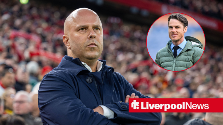 Liverpool manager Arne Slot, Scott Parker in inset.