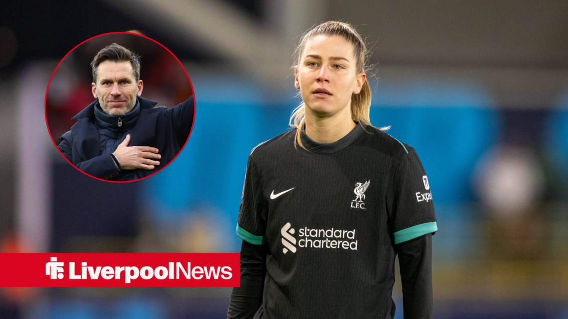 Liverpool Women's star Marie Hobinger in action, Gareth Taylor in inset.