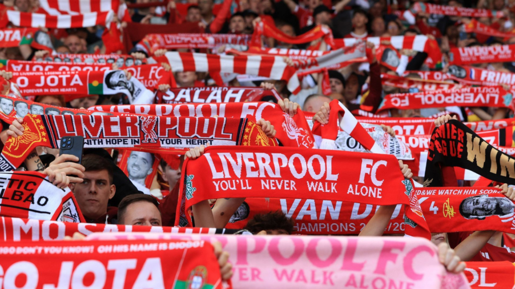 Liverpool fans at Anfield.