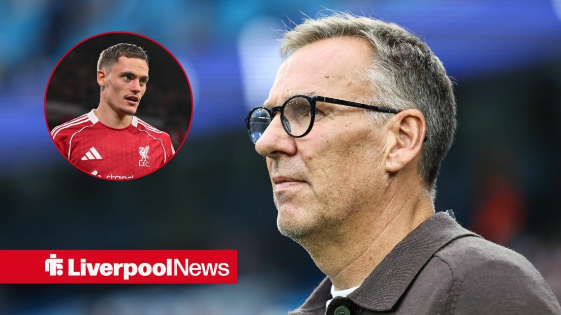 Paul Merson looking concerned, Liverpool star Florian Wirtz in inset.