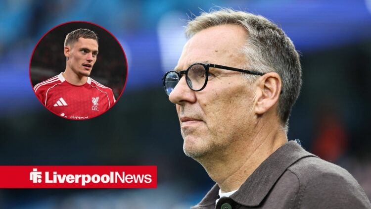 Paul Merson looking concerned, Liverpool star Florian Wirtz in inset.