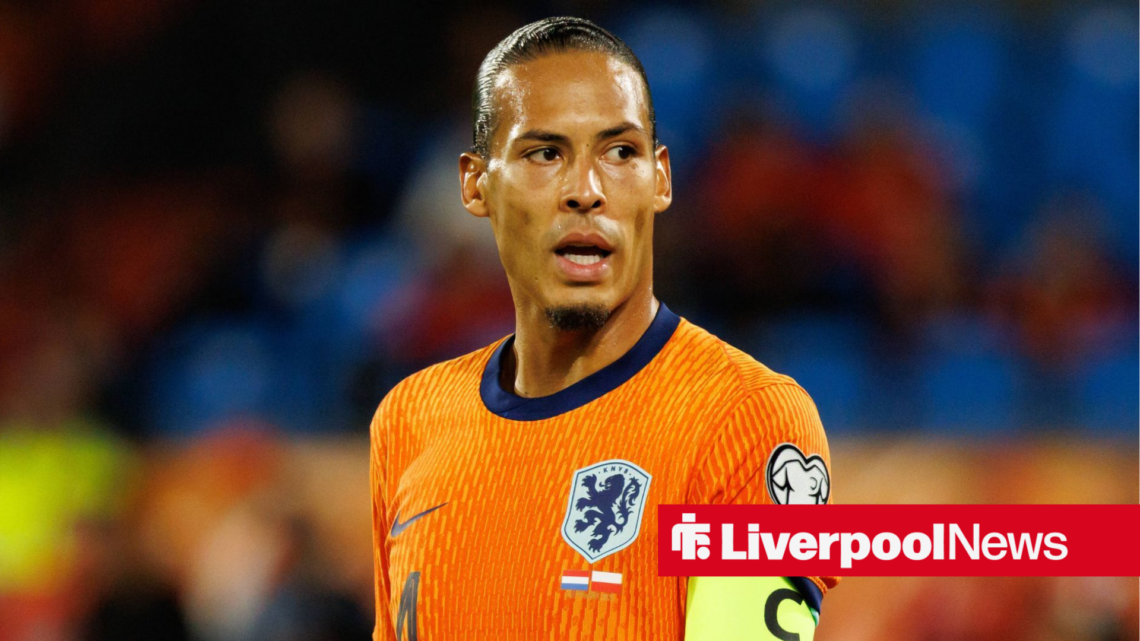 Liverpool star Virgil van Dijk in Netherlands action.