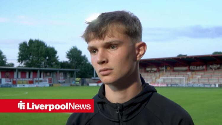Liverpool talent Will Wright showing no emotion.