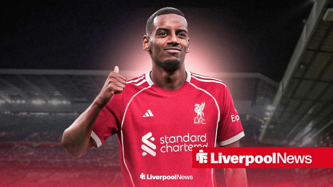 Alexander Isak in Liverpool home shirt