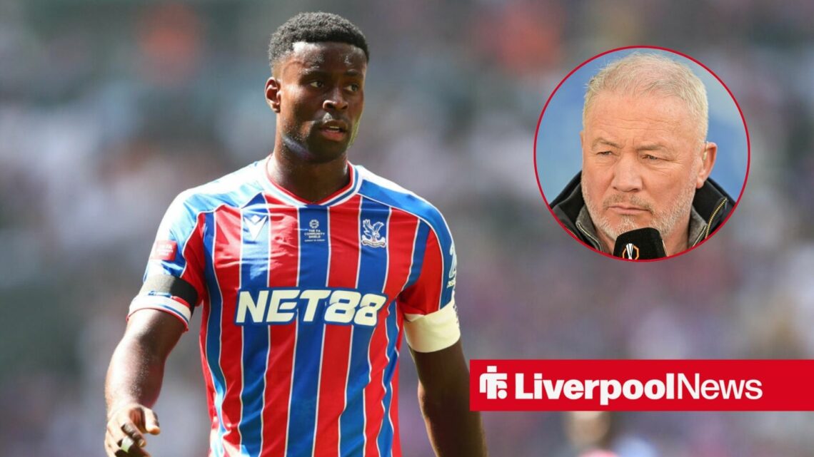 Liverpool target Marc Guehi in action, Ally McCoist in inset.